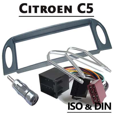 Auto Radio Adapter für Citroen C5, CAN-B Steuergerät, ISO & DIN Anschluss.