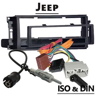 Autoradio Adapter für Jeep mit CAN-Bus, ISO & DIN kompatibel.