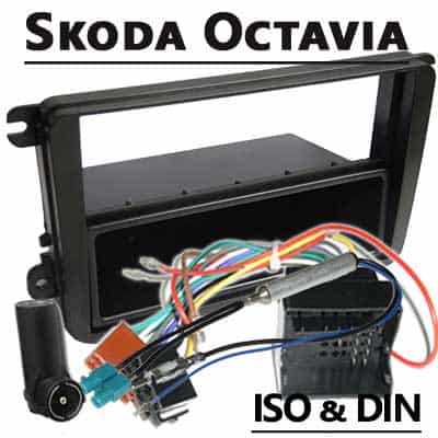 CAN-B Autoradio Adapter für Skoda Octavia, ISO & DIN Anschluss, kfz Radio Adapter, Autoradio Zubehör, einfacher Einbau.