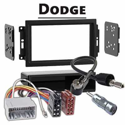 Steckbarer Autoradio Adapter mit CAN-B Anschluss, kompatibel mit Dodge Fahrzeugen.