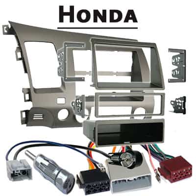Metallisches Autoradio Adapter Kit mit CAN-B Komponenten für Honda Fahrzeuge, einfache Installation.