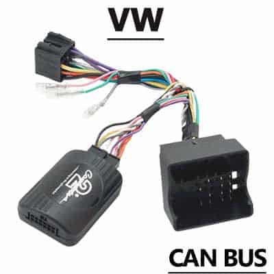 CAN-Bus Autoradio Adapter für VW Fahrzeuge, einfache Plug-and-Play Installation, hochwertige Technik für Sound & Steuerung.