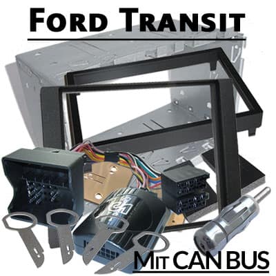 Erweiterter Autoradio Adapter für Ford Transit mit CAN-Bus, kompatibel mit Navigationssystemen.
