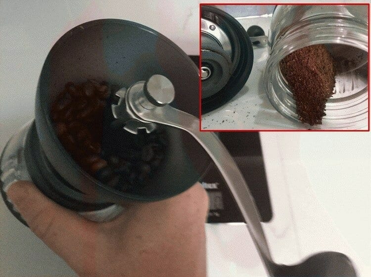 grinding coffee