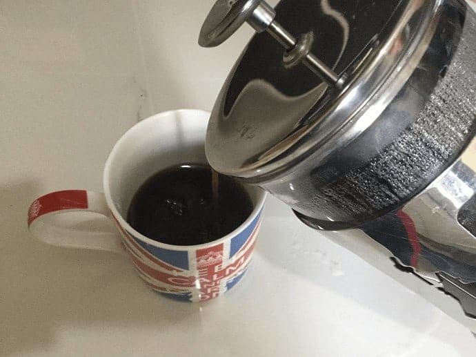 Serving coffee from the French Press 