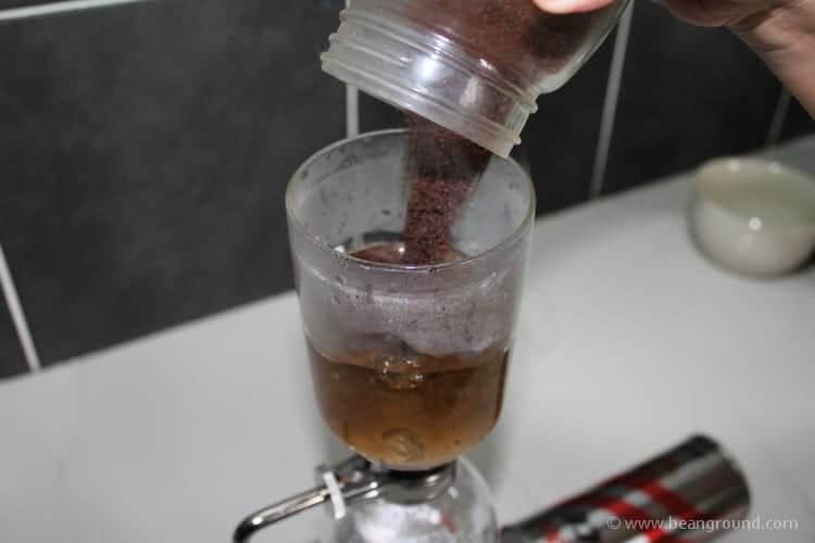add your freshly ground coffee 