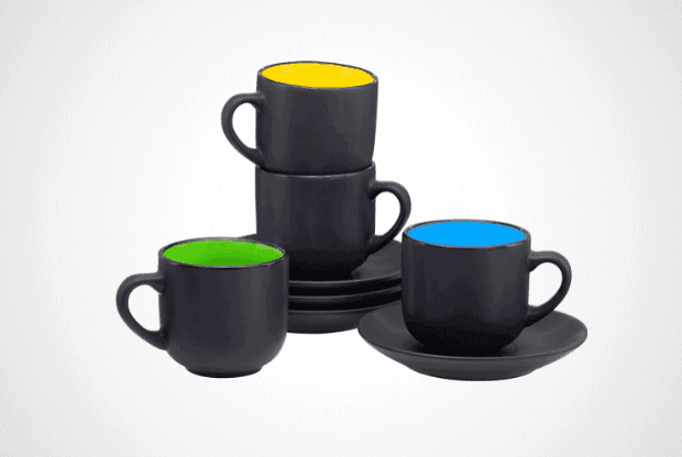 Bruntmor Espresso Cups with Saucers