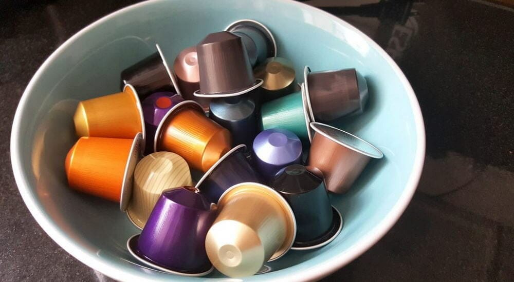 bowl of nespresso coffee pods