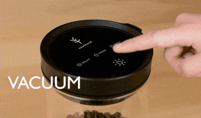 soulhand electric vacuum coffee canister release button