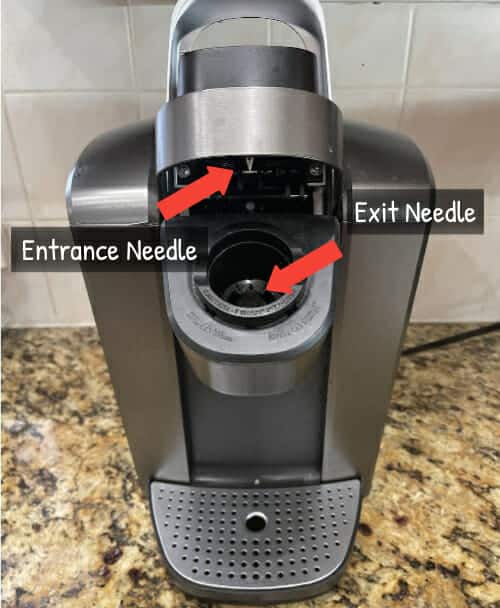 keurig entrance and exit needle locations