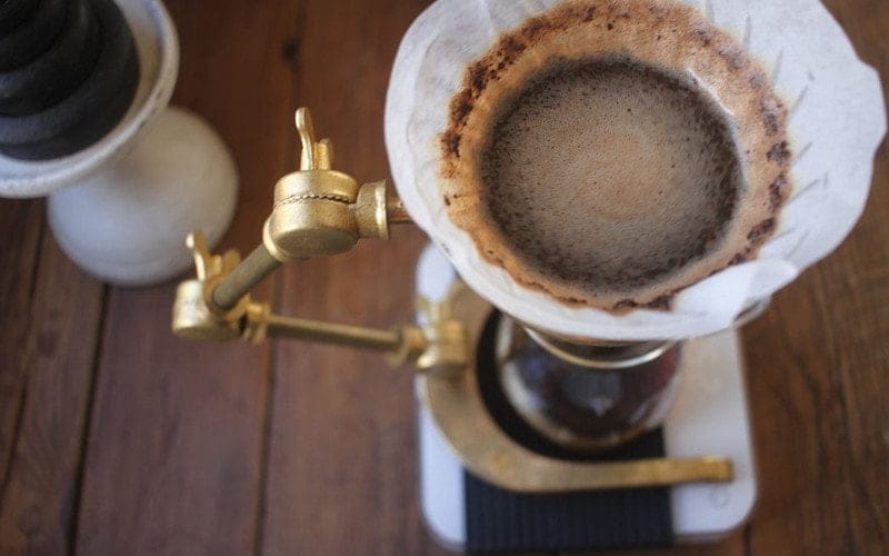 pour over coffee stand wood