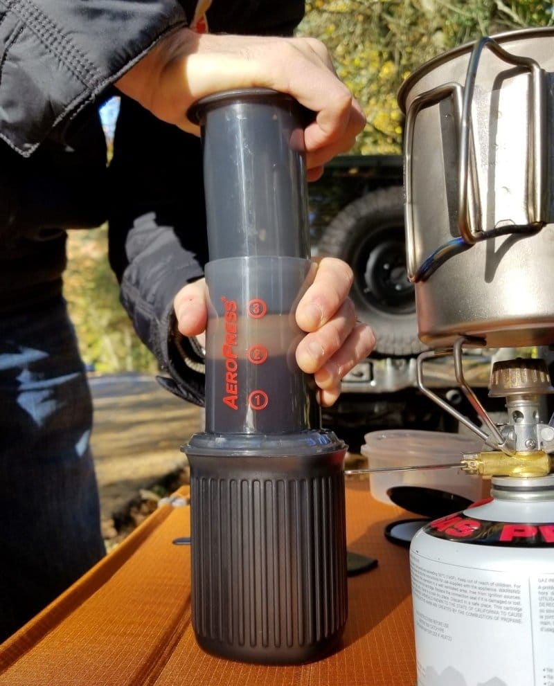The AeroPress Go on my latest camping trip