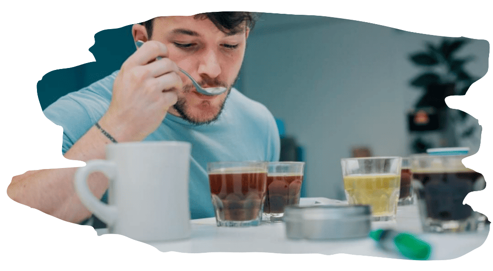 slurping coffee according to the cupping protocol