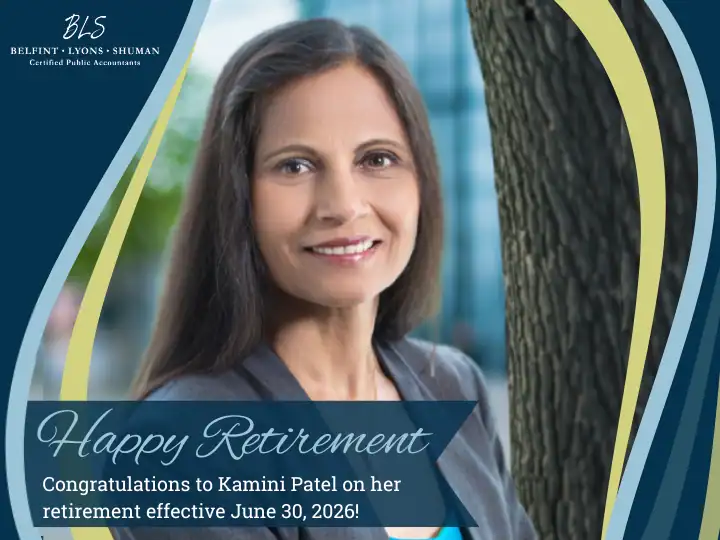 BLS CPAs Announces the Retirement of Director and Corporate Services Practice Group Leader Kamini Patel After Distinguished Career