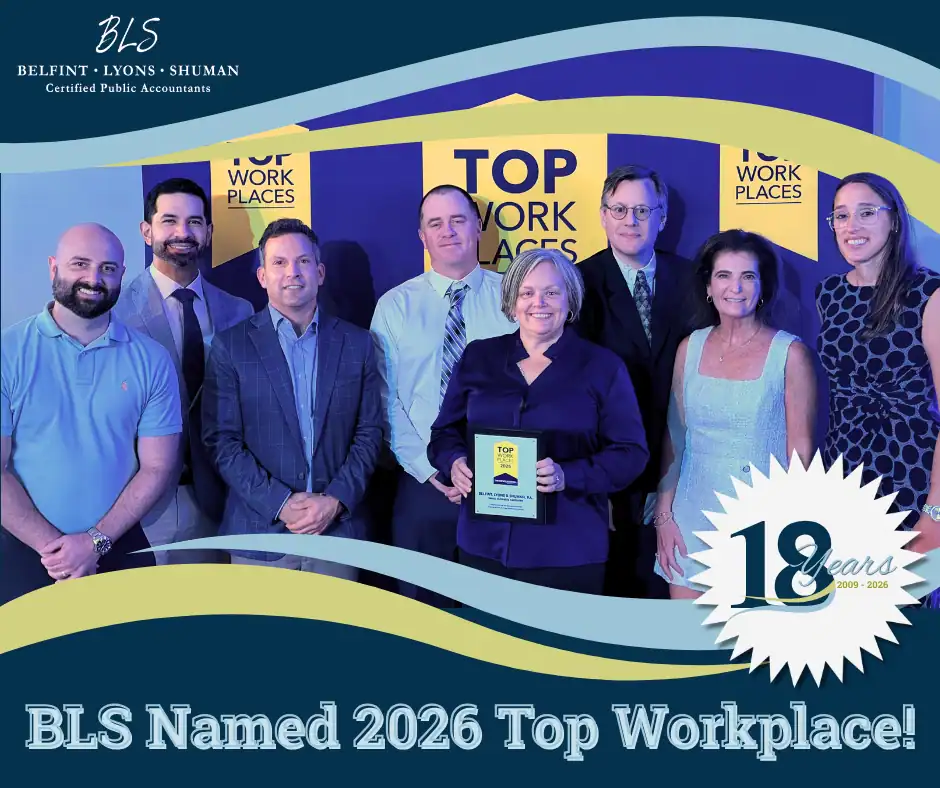 Belfint Lyons & Shuman Named a Delaware Top Workplace for the 18th Consecutive Year