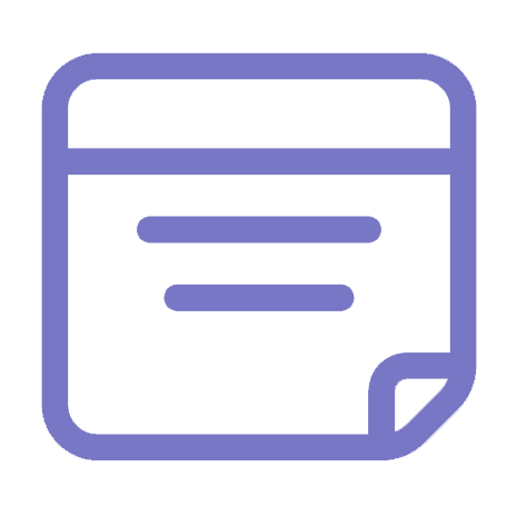 Simple document icon representing files or reports in digital format.