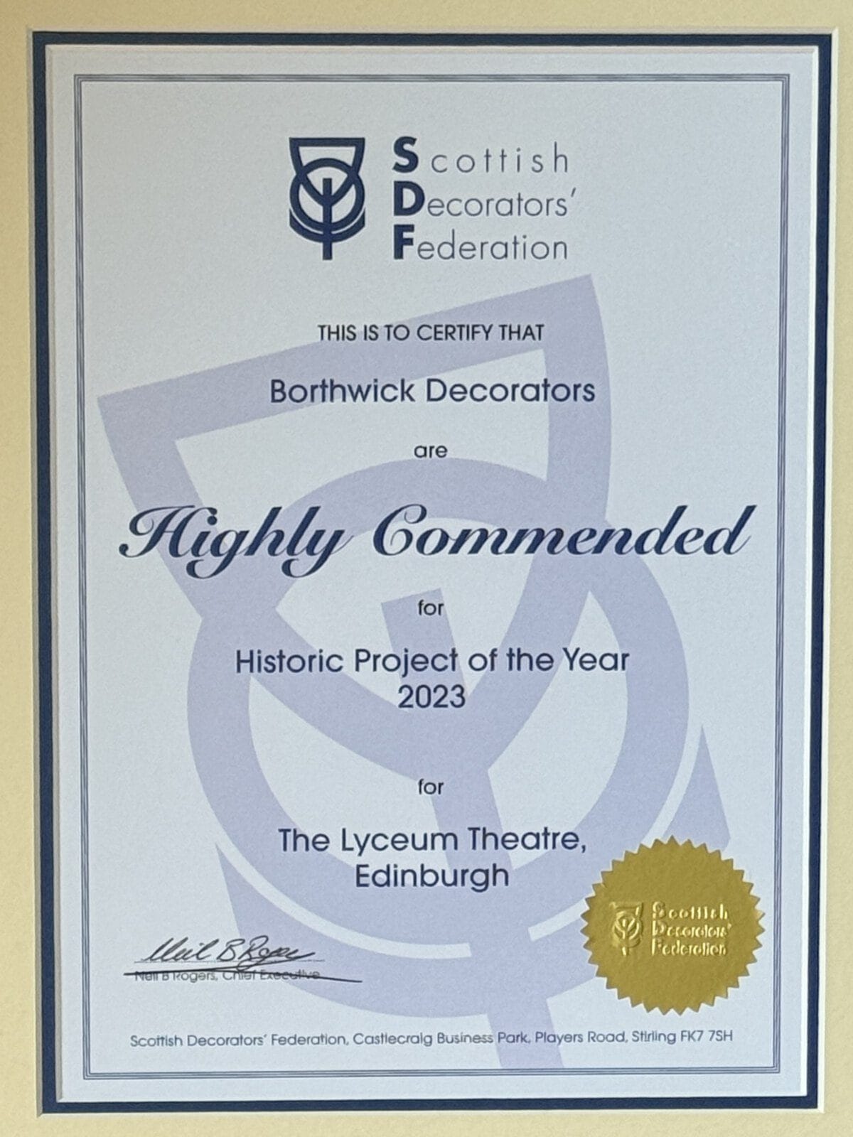 Highly Commended — Historic Project of the Year