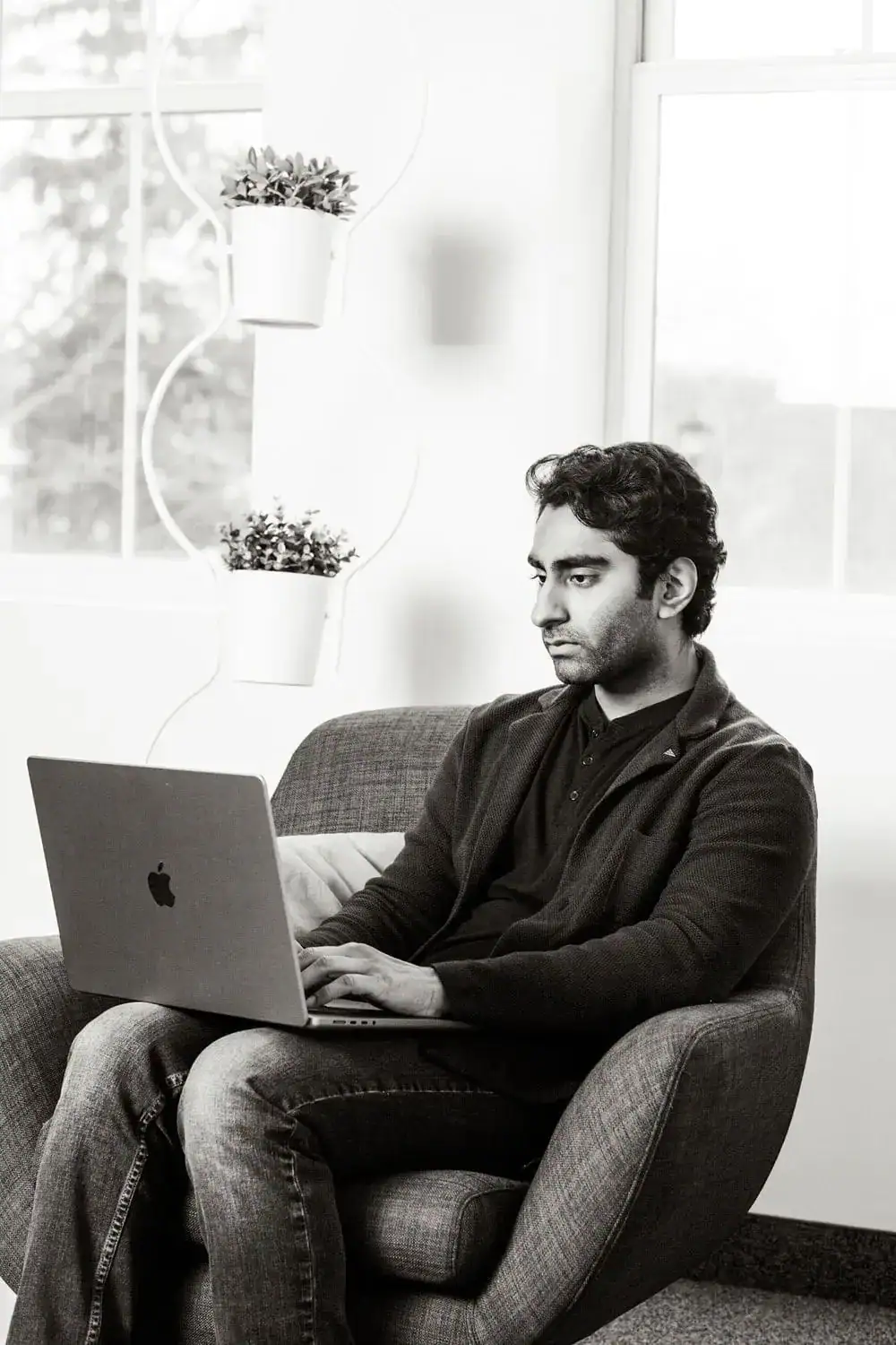 Man looking at laptop