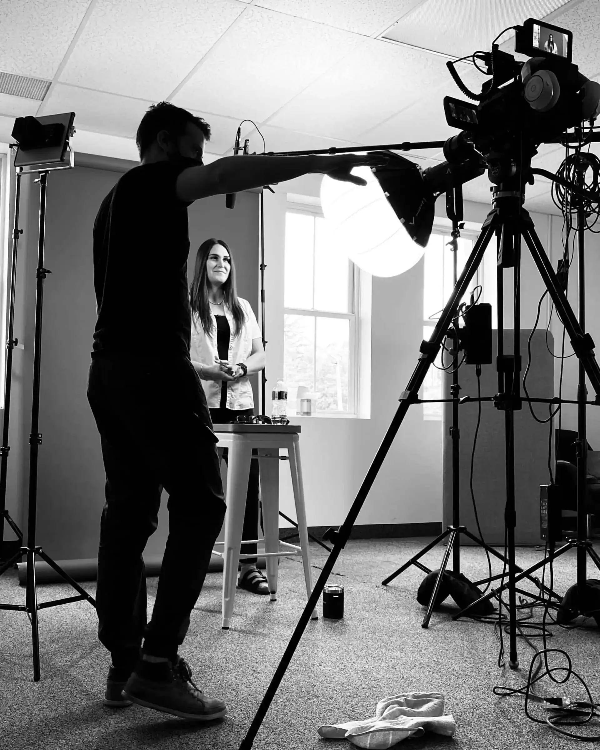 Man and Woman at video shoot