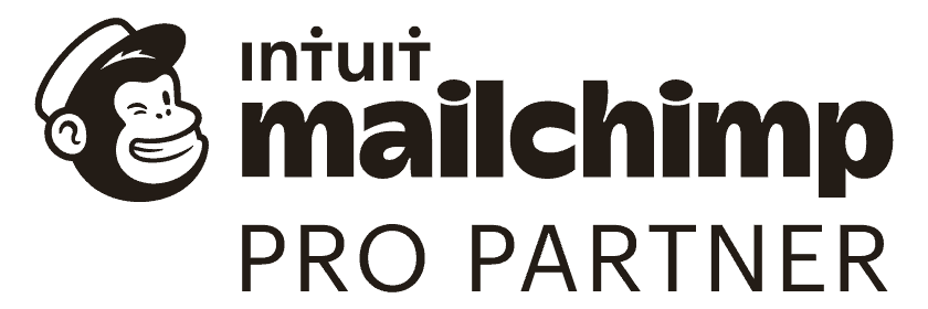 Logo Malchimp Pro Partner avec un singe mascotte pour l'e-mail marketing.