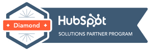 Badge de partenaire HubSpot Diamond pour l'excellence marketing et l'expertise.