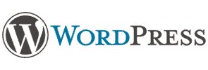 Logo WordPress, représentant le développement de sites web et la gestion de contenu.