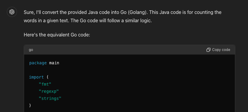 Converting Java to Go