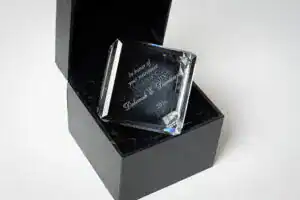 employee recognition crystal cube