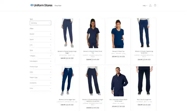 Medical scrubs, nursing uniforms, healthcare attire for men and women.