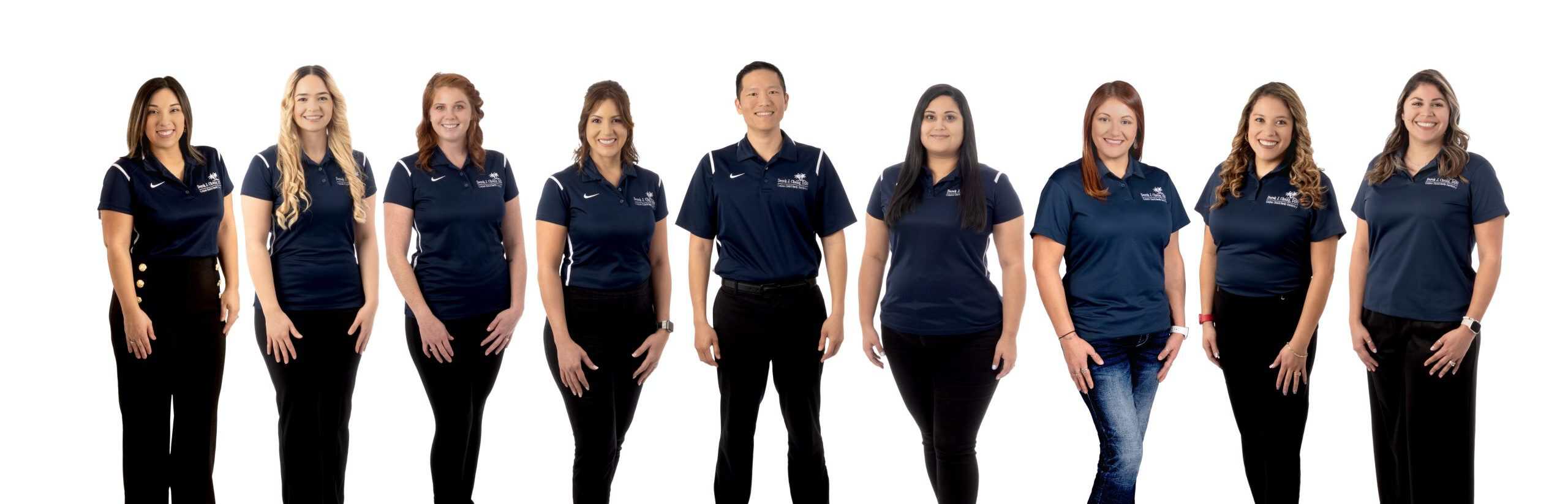 Corpus Christi Family Dentistry Team Dental team at Corpus Christi Family Dentistry in matching uniforms.