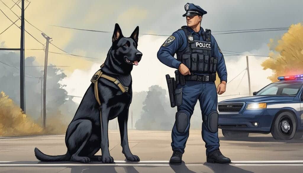 police dog with handler police dog with handler