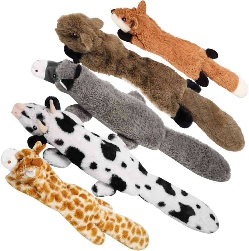Nocciola 5 PCS Crinkle Dog Squeaky Durable Toys, No Stuffing Dog Toys for Small Medium Large Dogs