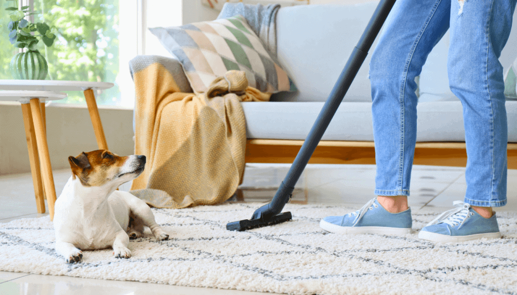 Pet hair and dander can easily gather on floors and furniture Pet hair and dander can easily gather on floors and furniture