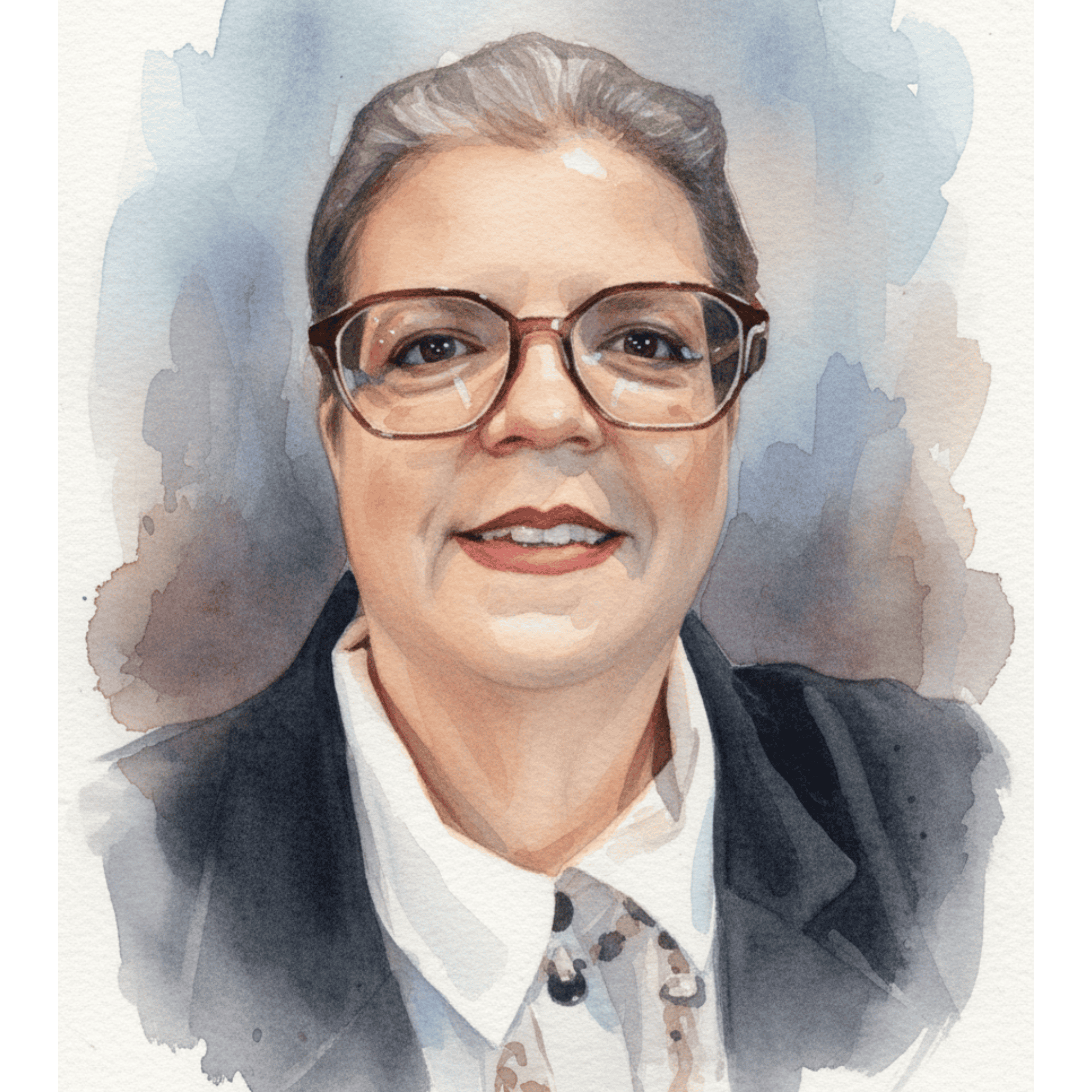 Portrait à l’aquarelle de Dominique Lafontaine, pour contacter une écrivaine publique au Québec