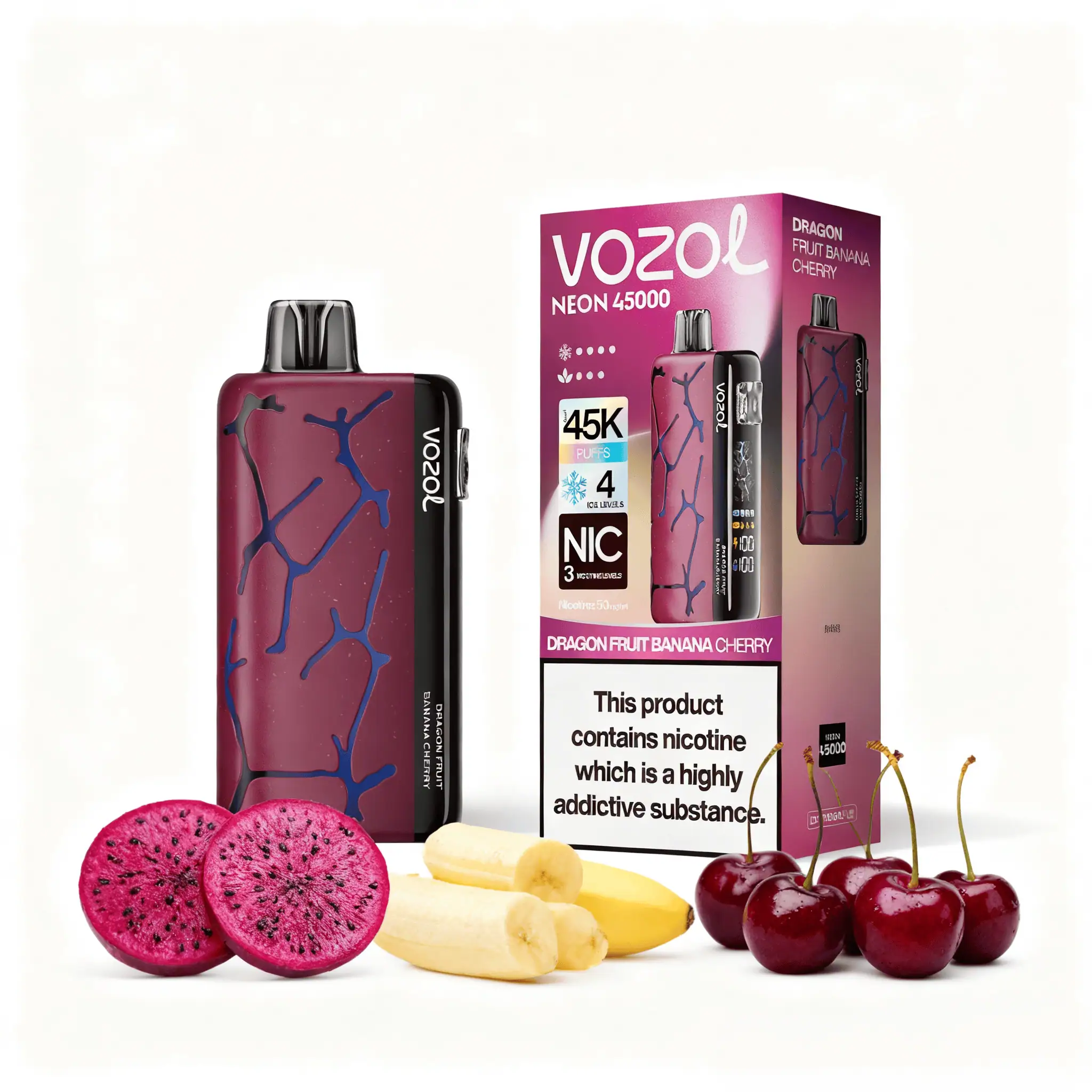 VOZOL NEON 45000 Dragon Fruit Banana Cherry