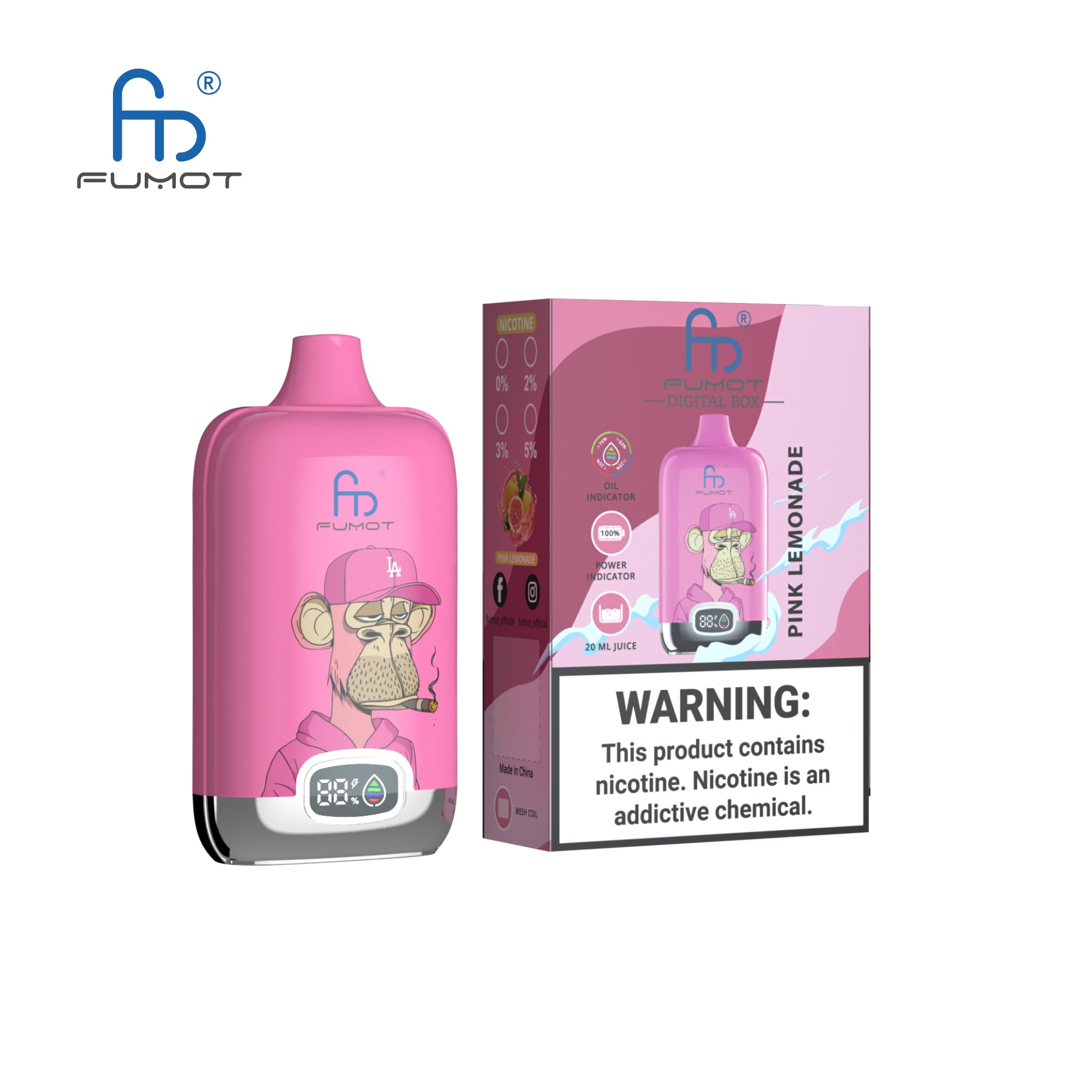 Fumot Digital Box 12000 Pink Lemonade - Imagen 2