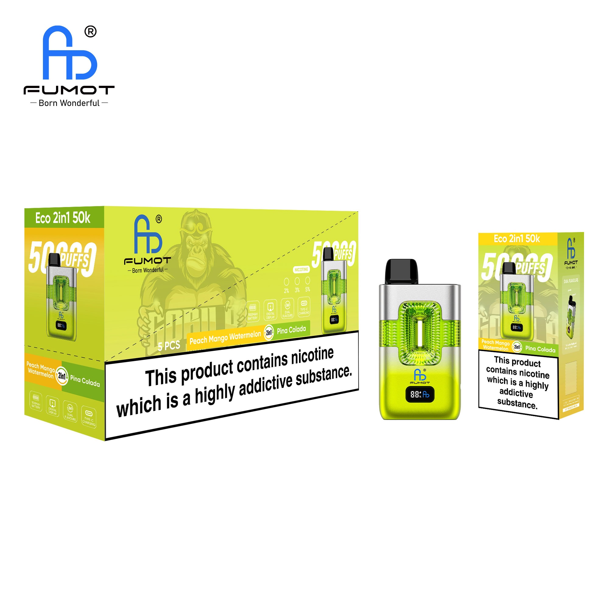 Fumot Eco 2in1 50K Peach Mango Watermelon / Pina Colada – Image 4
