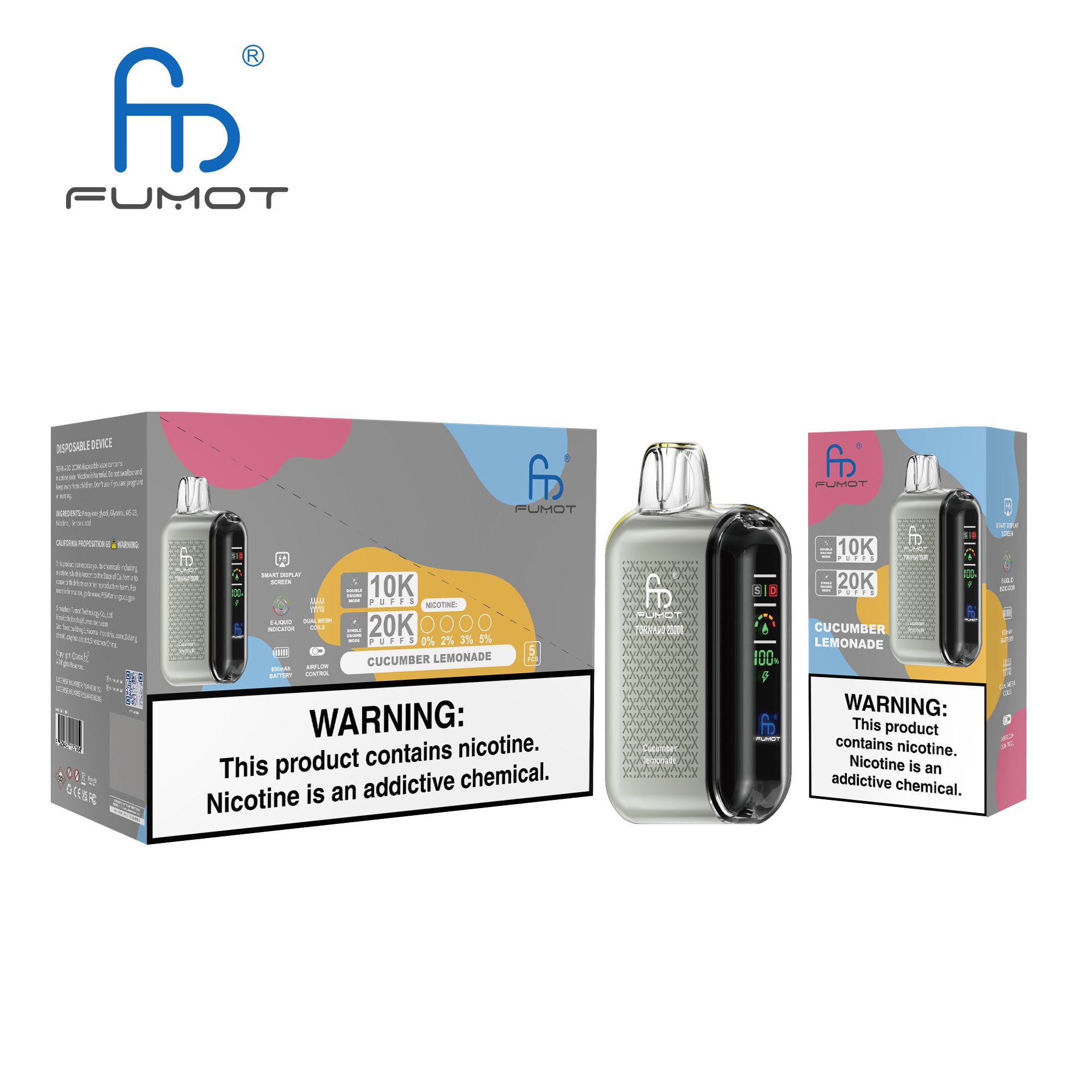 Fumot Tornado 20000 Cucumber Lemonade – Bild 4
