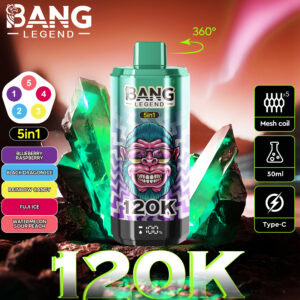 Bang Legend 120K Blueberry Raspberry / Black Dragon Ice / Rainbow Candy / Fuji Ice / Watermelon Sour Peach