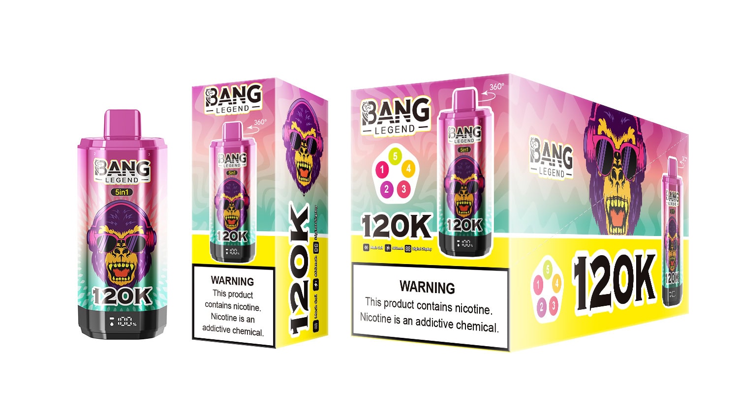 Bang Legend 120K Strawberry Watermelon / Grape Ice / Red Mojito / Banana Ice / Lemon Lime - Imagen 2