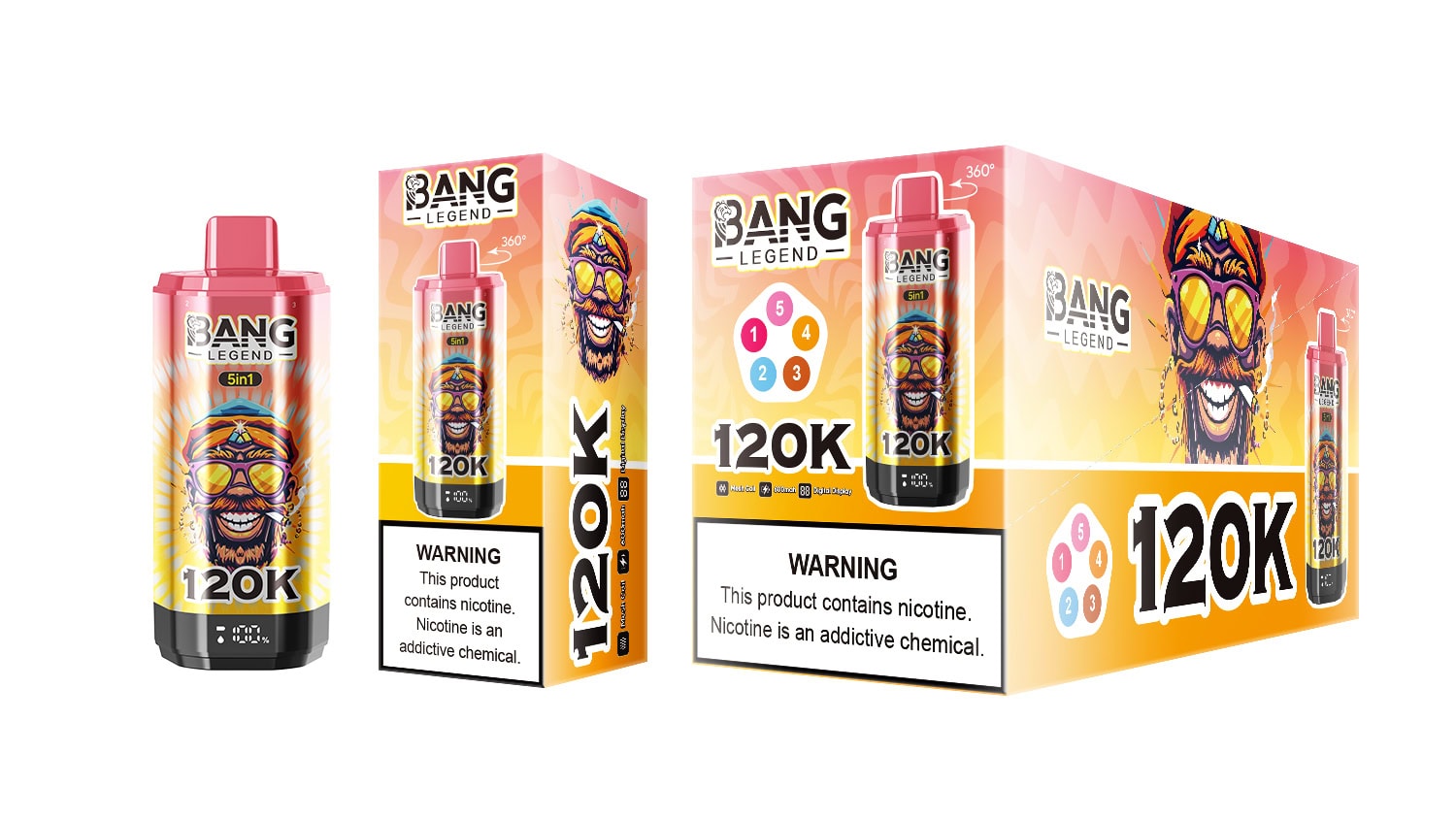 Bang Legend 120K Strawberry Watermelon / Cantaloupe Apple / Cola Ice / Mango Peach / Love 66 – Image 2