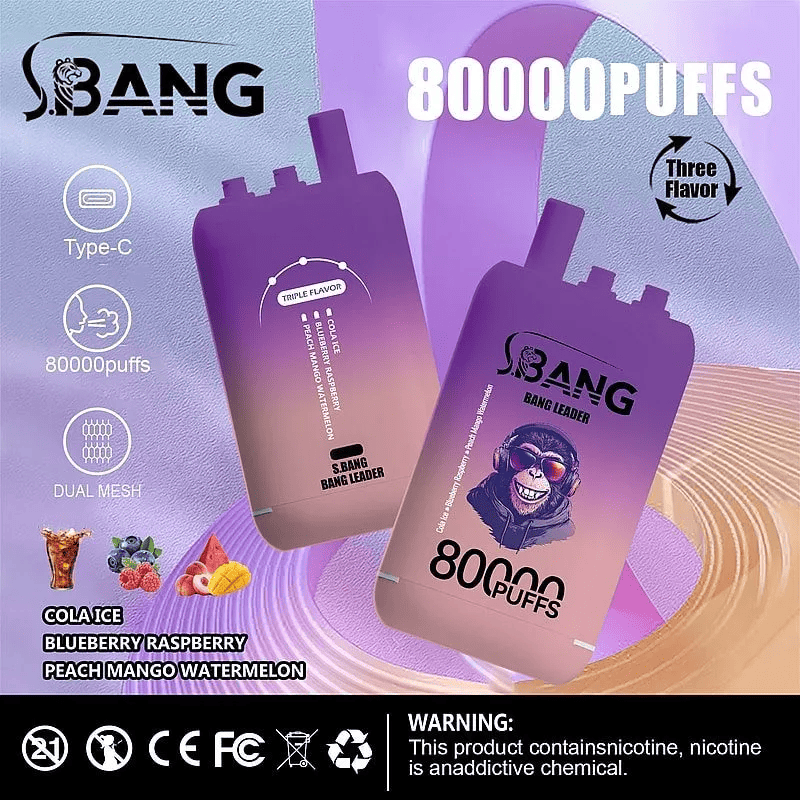 Bang Leader 80000 Cola Eis / Blaubeere Himbeere / Pfirsich Mango Wassermelone
