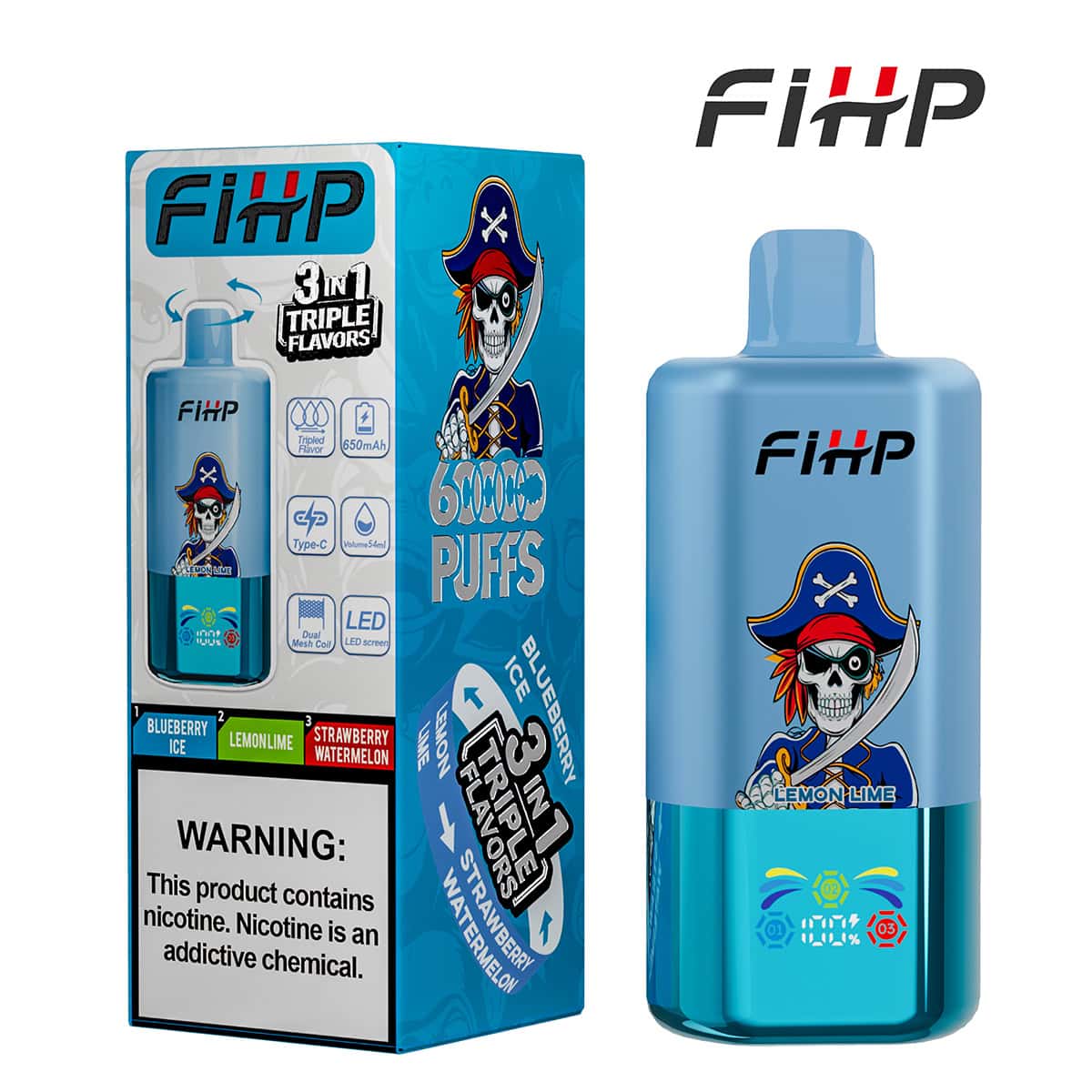 FIHP 60000 Lemon Lime / Strawberry Watermelon / Blueberry Ice - Image 3