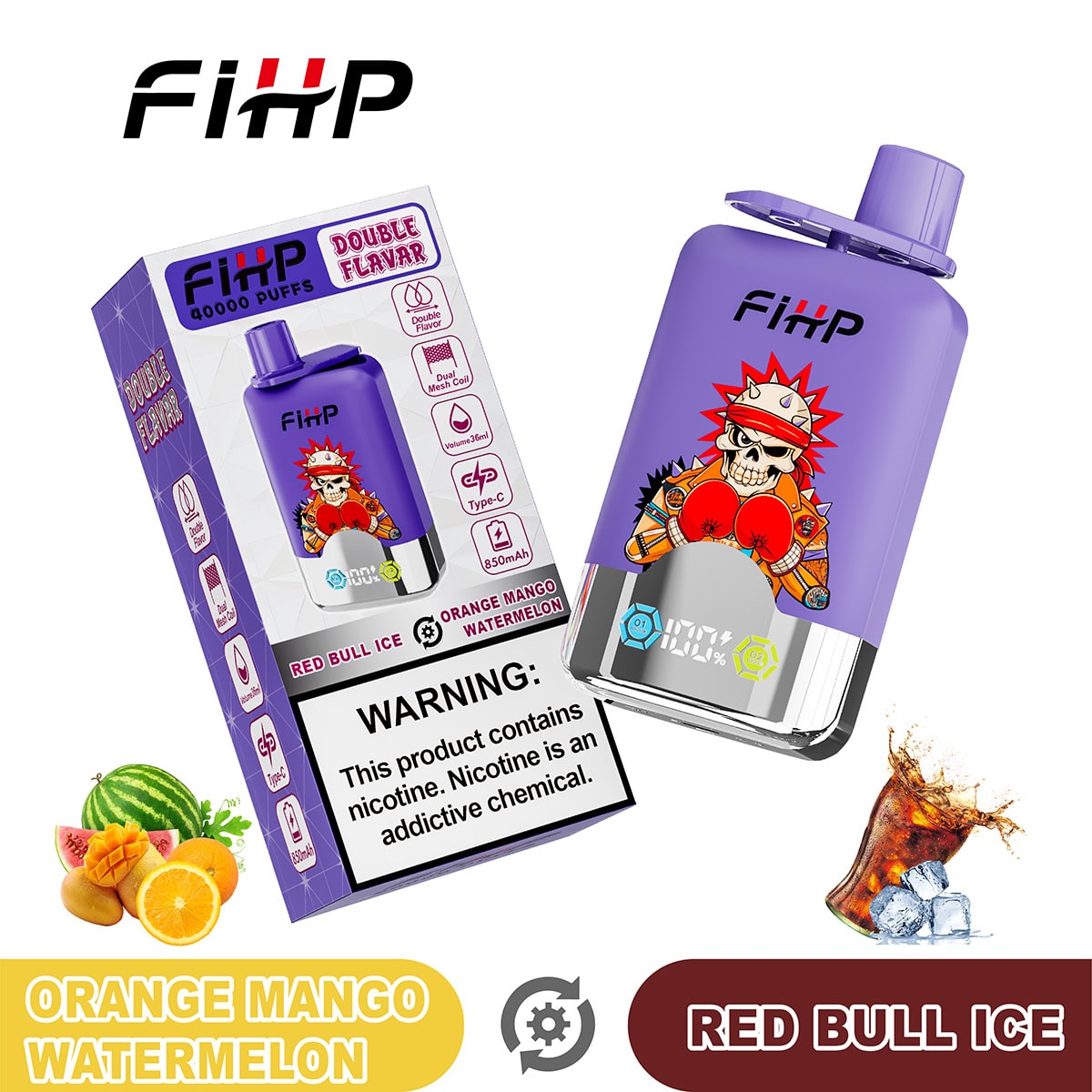 FIHP 40000 Orange Mango Watermelon / Red Bull Ice