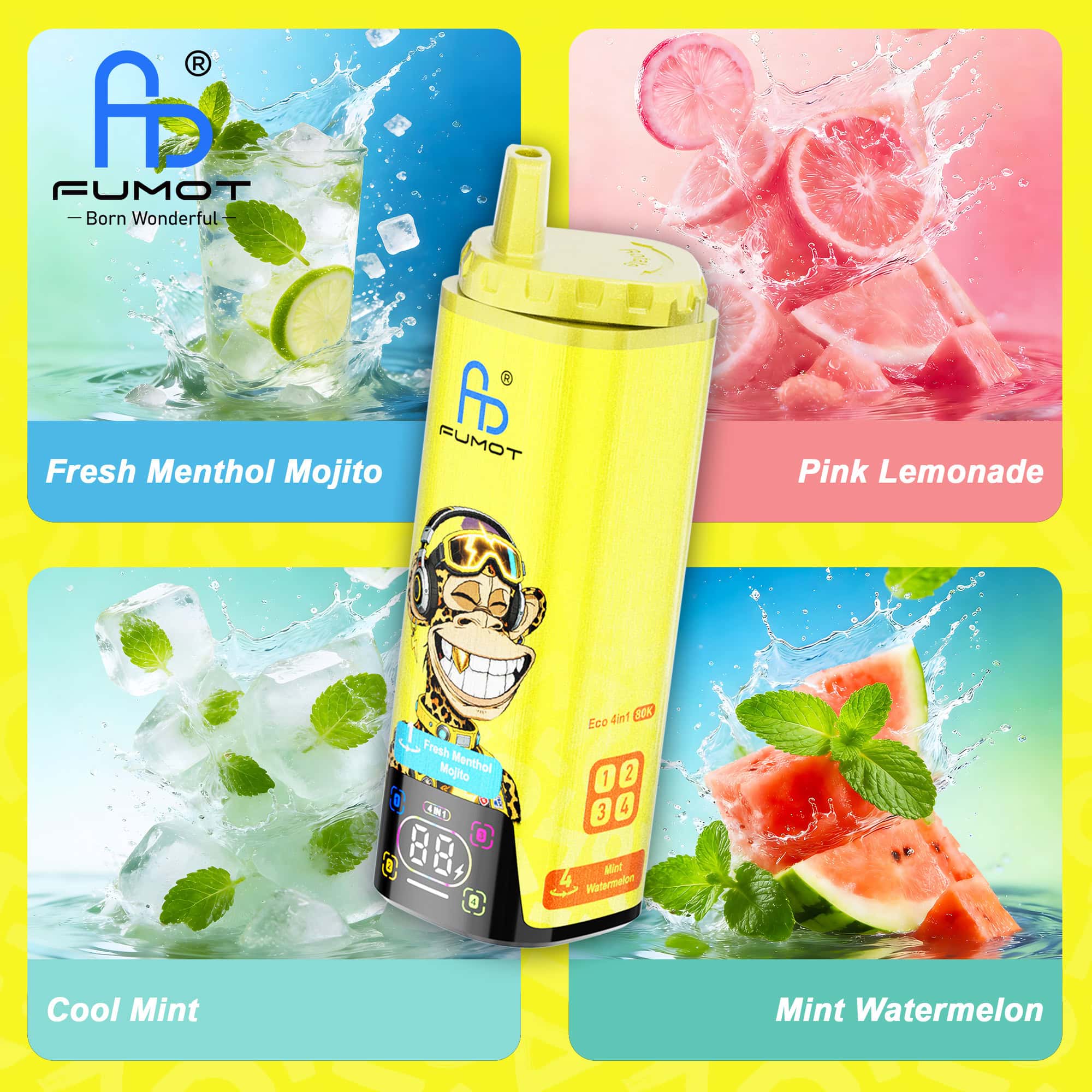 Fumot Eco 4in1 80K Fresh Menthol Mojito / Pink Lemonade / Cool Mint / Mint Watermelon