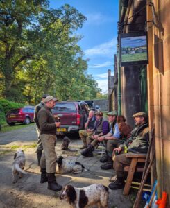 Traditional Scottish hunting party at Erchless Castle Estate, Highland outdoor experience.