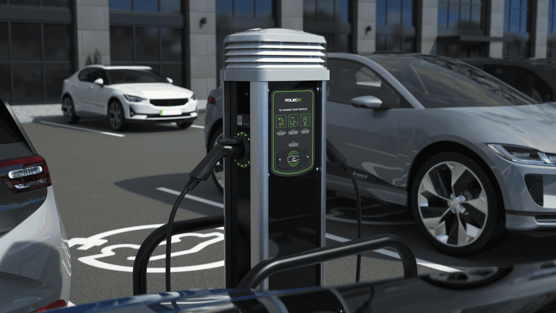 EV charging station with advanced Quantum technology for efficient electric vehicle charging.