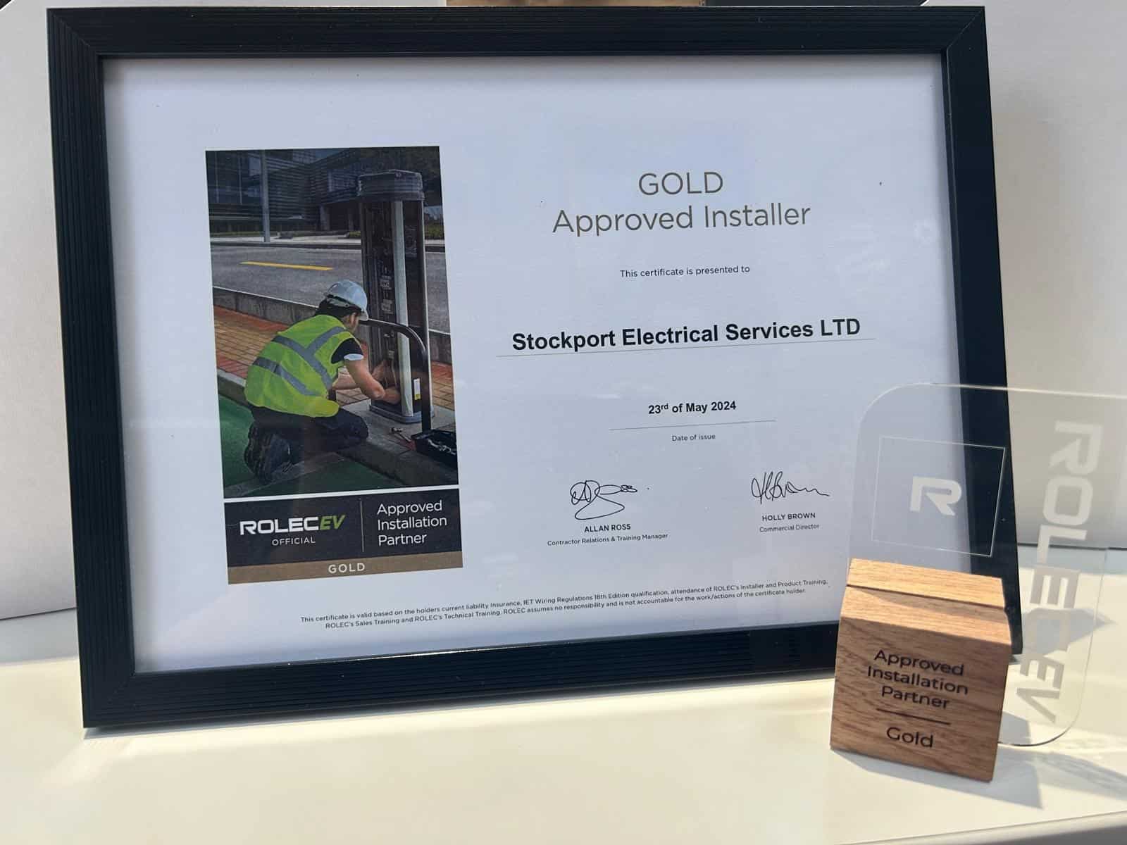 EV Installer Certification for Stockport Electrical Services LTD.