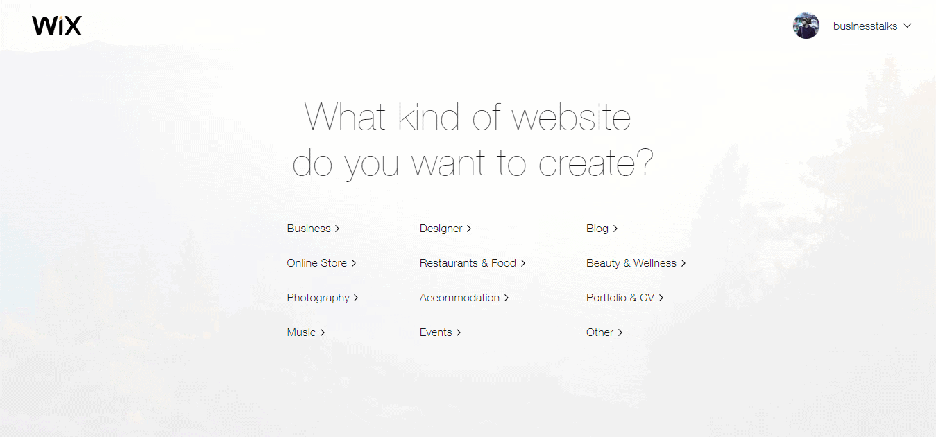 wix create website 1