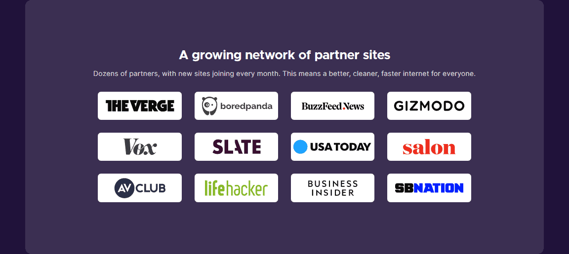 Current partners for Firefox Better Web